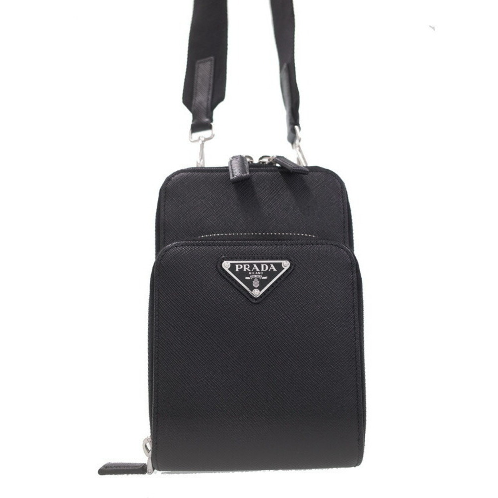 Prada Saffiano Shoulder Case Bag Smartphone Leather - Picture 2 of 9